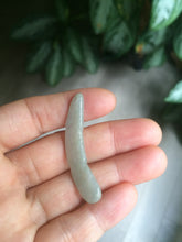 Load image into Gallery viewer, 100% Natural type A light green/white jadeite Jade feather pendant AB Add on item, not sale individually.
