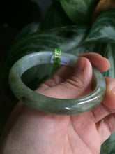 Load image into Gallery viewer, 50.5mm Certified Type A 100% Natural dark green oval Jadeite Jade bangle AE29-3075
