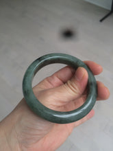 Load image into Gallery viewer, 55mm certified type A 100% Natural watery dark green Jadeite Jade bangle AT27-9779
