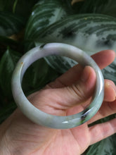 Load image into Gallery viewer, 58.6mm certified type A 100% Natural green/brown/purple/gray Jadeite Jade bangle F103
