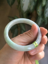 Load image into Gallery viewer, 53mm Certified Type A 100% Natural light green/purple Jadeite jade bangleZ90-2746
