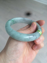 Load image into Gallery viewer, 57.9mm Certified Type A 100% Natural sunny green/dark green/black Jadeite Jade bangle  AJ41-0082
