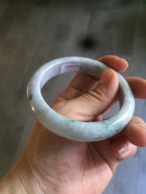 Load image into Gallery viewer, 56mm certificated Type A 100% Natural light green/purple Jadeite Jade bangle L126-9559
