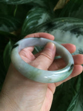 Load image into Gallery viewer, 58.6mm certified type A 100% Natural green/brown/purple/gray Jadeite Jade bangle F103
