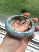 Load image into Gallery viewer, 57.5mm Certified Type A 100% Natural green/white Jadeite Jade bangle R59-1301
