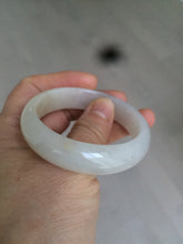 Load image into Gallery viewer, 49.5mm Type A 100% Natural icy light yellow/white oval Jadeite Jade bangle AD56-6670
