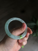 Load image into Gallery viewer, 52mm Certified Type A 100% Natural super watery green flat style Jadeite bangle L110-0036
