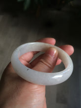 Load image into Gallery viewer, 49.5mm Type A 100% Natural icy light yellow/white oval Jadeite Jade bangle AD56-6670
