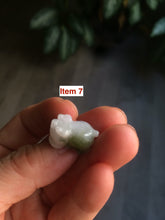 Load image into Gallery viewer, Type A 100% Natural light green/white Jadeite Jade 3D little piggy pendant Add on item! Not sale individually. AB piggy
