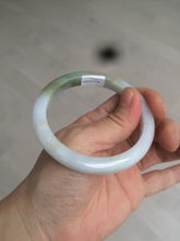 Load image into Gallery viewer, 57.3mm Type A 100% Natural green/white Jadeite Jade bangle AT61-7739
