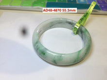 Load image into Gallery viewer, 53-55mm certifaied Type A 100% Natural sunny green/white/black Jadeite Jade bangle (with defects) Group AD48
