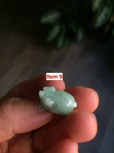 Load image into Gallery viewer, Type A 100% Natural light green/white Jadeite Jade 3D little piggy pendant Add on item! Not sale individually. AB piggy
