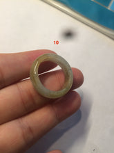 Load image into Gallery viewer, 17.9mm/size 7 3/4 100% natural type A icy watery green/white/yellow jadeite jade band ring G105-7 3/4
