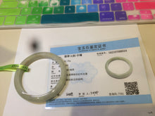 Load image into Gallery viewer, 55mm certifaied Type A 100% Natural light green/yellow Jadeite Jade bangle (with defects) Group AK6
