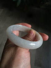 Load image into Gallery viewer, 49.5mm Type A 100% Natural icy light yellow/white oval Jadeite Jade bangle AD56-6670
