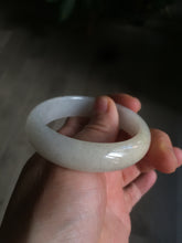 Load image into Gallery viewer, 49.5mm Type A 100% Natural icy light yellow/white oval Jadeite Jade bangle AD56-6670
