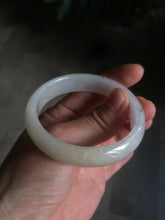 Load image into Gallery viewer, 49.5mm Type A 100% Natural icy light yellow/white oval Jadeite Jade bangle AD56-6670
