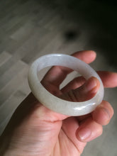 Load image into Gallery viewer, 49.5mm Type A 100% Natural icy light yellow/white oval Jadeite Jade bangle AD56-6670
