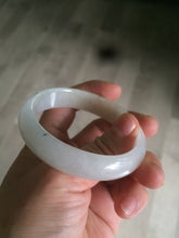 Load image into Gallery viewer, 49.5mm Type A 100% Natural icy light yellow/white oval Jadeite Jade bangle AD56-6670
