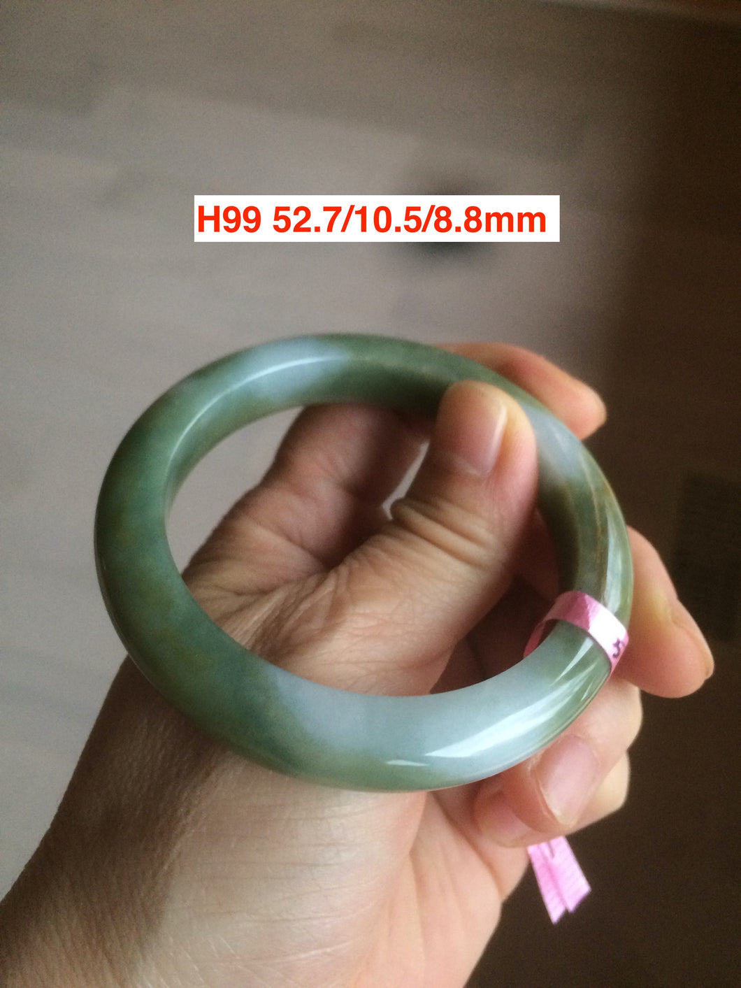 Sale! 49-54mm certified Type A 100% Natural dark green/white/black Jadeite Jade bangle with defects group GC30