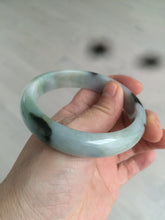 Load image into Gallery viewer, 58.6mm certified type A 100% Natural green/brown/purple/gray Jadeite Jade bangle F103
