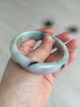 Load image into Gallery viewer, 58.6mm certified type A 100% Natural green/brown/purple/gray Jadeite Jade bangle F103
