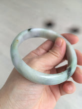 Load image into Gallery viewer, 58.6mm certified type A 100% Natural green/brown/purple/gray Jadeite Jade bangle F103
