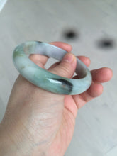 Load image into Gallery viewer, 58.6mm certified type A 100% Natural green/brown/purple/gray Jadeite Jade bangle F103
