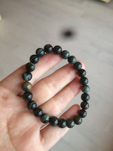 Load image into Gallery viewer, 6.5-7.5mm 100% natural black/blue/green/brown(Wuji, Mocui) jadeite jade beads bracelet AK8 (Add on item, not sale individually. )
