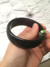 Load image into Gallery viewer, Sale! different size 100% Natural black/dark green serpentine Xiu jade(岫玉) bangle U22
