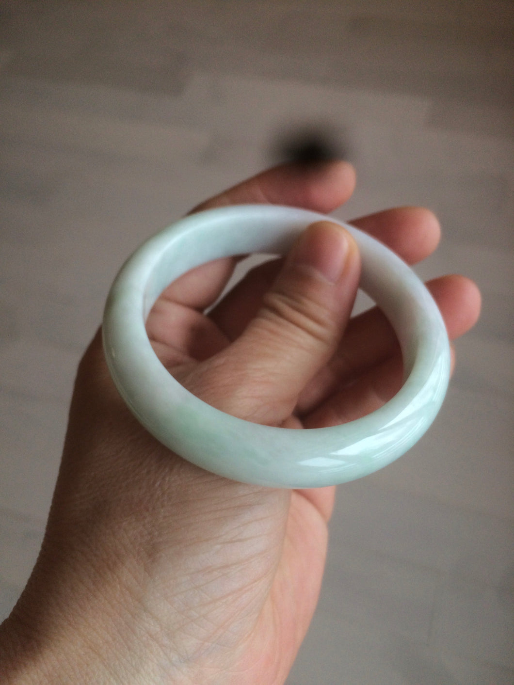 53.8mm certified 100% natural Type A fresh light green/purple/white jadeite jade bangle AB72-9458