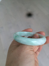 Load image into Gallery viewer, 50.5mm Certified Type A 100% Natural sunny green/white Oval Jadeite Jade bangle AD55
