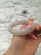 Load image into Gallery viewer, 58.4mm Certified Type A 100% Natural white/gray Hetian (nephrite) Jade bangle R40-2072 卖了
