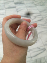 Load image into Gallery viewer, 58.4mm Certified Type A 100% Natural white/gray Hetian (nephrite) Jade bangle R40-2072 卖了
