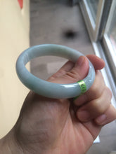 Load image into Gallery viewer, 56.7mm certified type A 100% Natural light green/blue Jadeite Jade bangle AB2-1325
