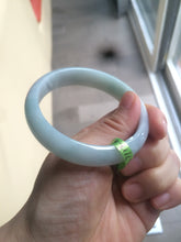 Load image into Gallery viewer, 56.7mm certified type A 100% Natural light green/blue Jadeite Jade bangle AB2-1325
