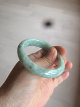 Load image into Gallery viewer, 52.5mm Certified Type A 100% Natural green/gray oval Jadeite Jade  bangle U124-7143
