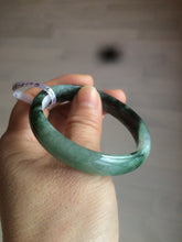 Load image into Gallery viewer, 50.2mm Certified Type A 100% Natural sunny green/dark green Jadeite Jade bangle D45-0105
