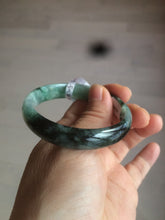 Load image into Gallery viewer, 50.2mm Certified Type A 100% Natural sunny green/dark green Jadeite Jade bangle D45-0105
