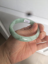 Load image into Gallery viewer, 52.5mm Certified Type A 100% Natural green/gray oval Jadeite Jade  bangle U124-7143
