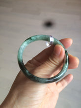 Load image into Gallery viewer, 50.2mm Certified Type A 100% Natural sunny green/dark green Jadeite Jade bangle D45-0105
