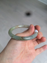 Load image into Gallery viewer, 53mm certified Type A 100% Natural green/brown round cut Jadeite Jade bangle AD85-1438
