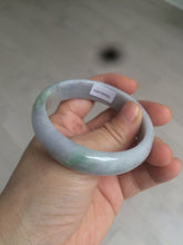 Load image into Gallery viewer, 54.2mm 100% natural type A certified light green/purple/red (FU LU SHOU, 福禄寿) jadeite jade bangle AM35-0063
