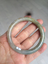 Load image into Gallery viewer, 53mm certified Type A 100% Natural green/brown round cut Jadeite Jade bangle AD85-1438
