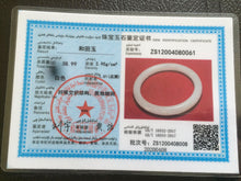 Load image into Gallery viewer, Sale! Certified 59.2mm 100% Natural white nephrite Hetian Jade bangle J26-0061 卖了
