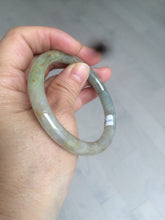 Load image into Gallery viewer, 53mm certified Type A 100% Natural green/brown round cut Jadeite Jade bangle AD85-1438
