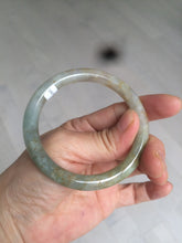 Load image into Gallery viewer, 53mm certified Type A 100% Natural green/brown round cut Jadeite Jade bangle AD85-1438
