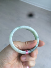 Load image into Gallery viewer, 52mm type A 100% Natural sunny green/white/light purple oval jadeite jade bangle B6
