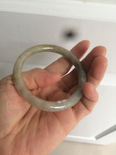 Load image into Gallery viewer, 53mm certified Type A 100% Natural green/brown round cut Jadeite Jade bangle AD85-1438
