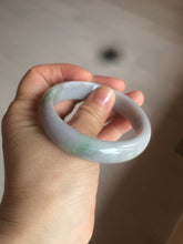 Load image into Gallery viewer, 54.2mm 100% natural type A certified light green/purple/red (FU LU SHOU, 福禄寿) jadeite jade bangle AM35-0063
